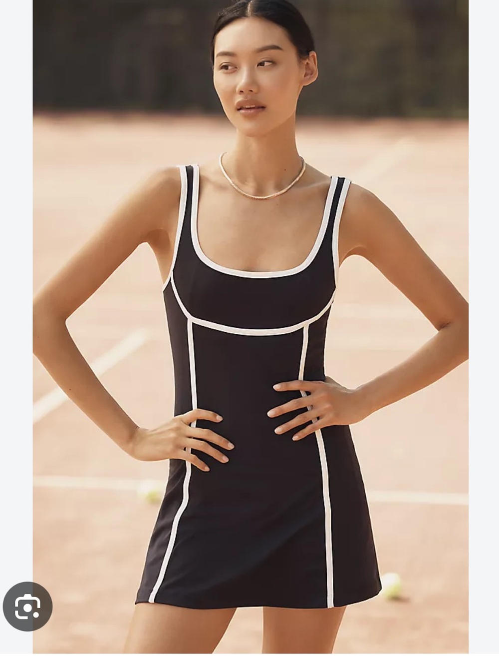 Anthropologie Black Piped One-Piece Dress